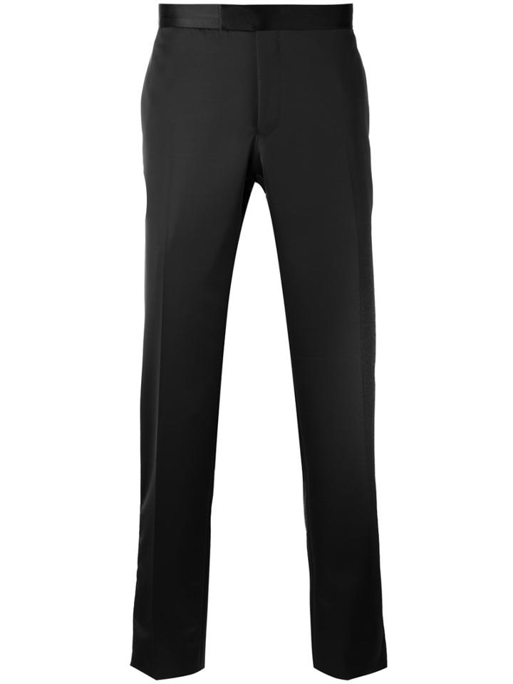 Pal Zileri Side Stripe Trousers, Men's, Size: 50, Black, Wool/viscose/viscose