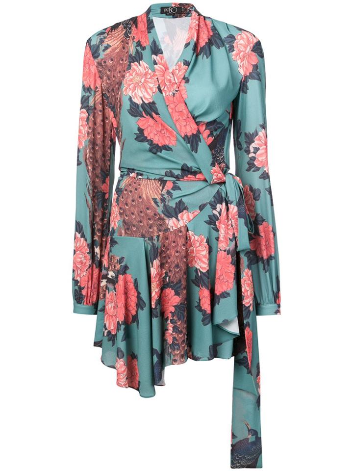 Patbo Print Wrap Dress - Green