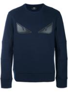 Fendi Bag Bugs Sweatshirt, Men's, Size: 46, Blue, Cotton/polyester/goat Skin