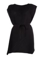 Pleats Please By Issey Miyake Pleated Belted Dress, Women's, Size: 3, Black, Polyester