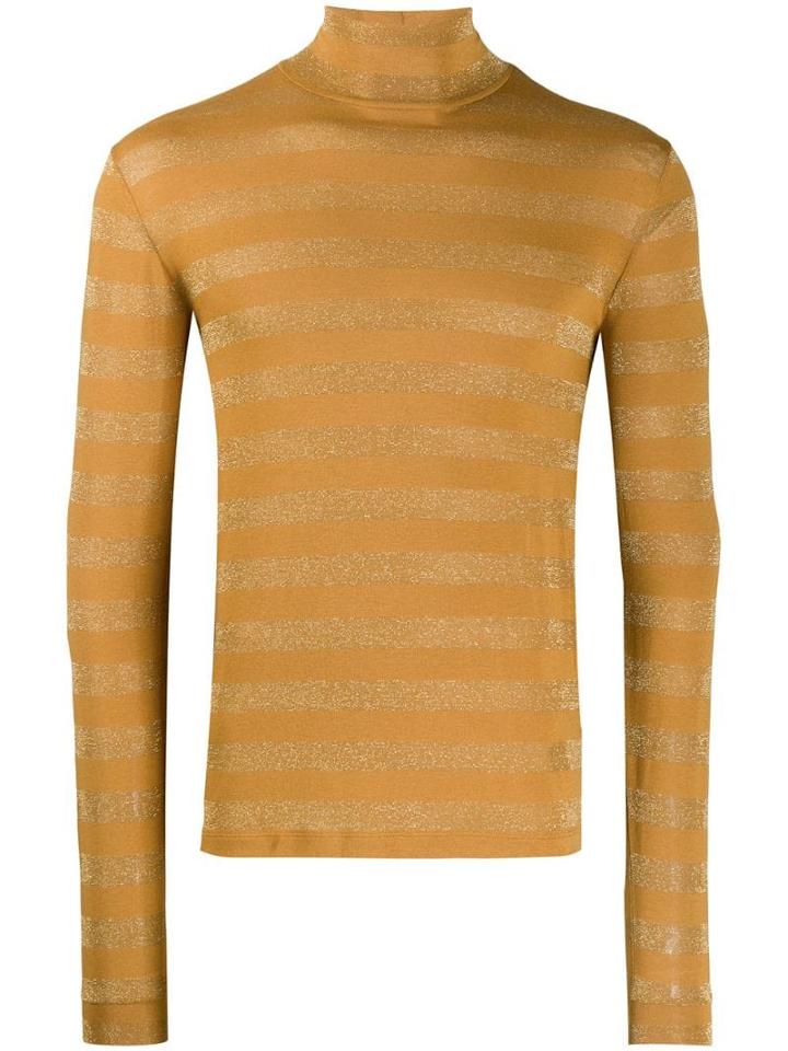 Saint Laurent Metallic Striped Jumper - Gold