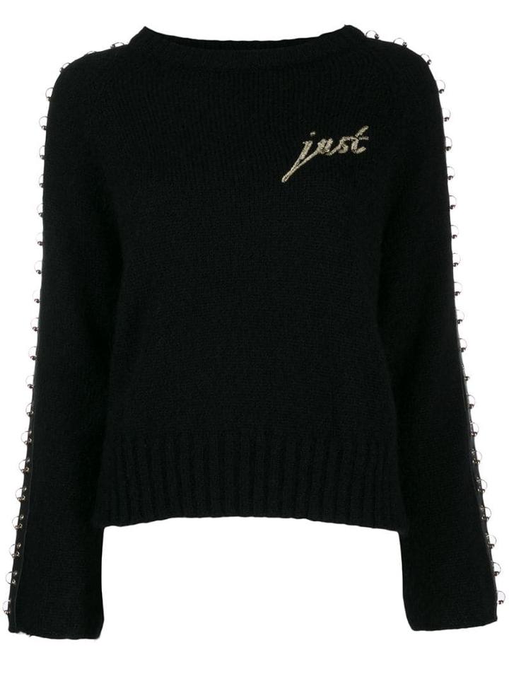 Just Cavalli Ringed Trim Jumper - Black