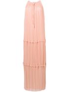 P.a.r.o.s.h. Tie Neck Column Dress - Nude & Neutrals