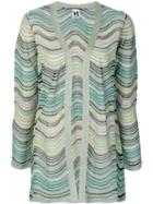 M Missoni Stripe Knit Glitter Cardigan - Green