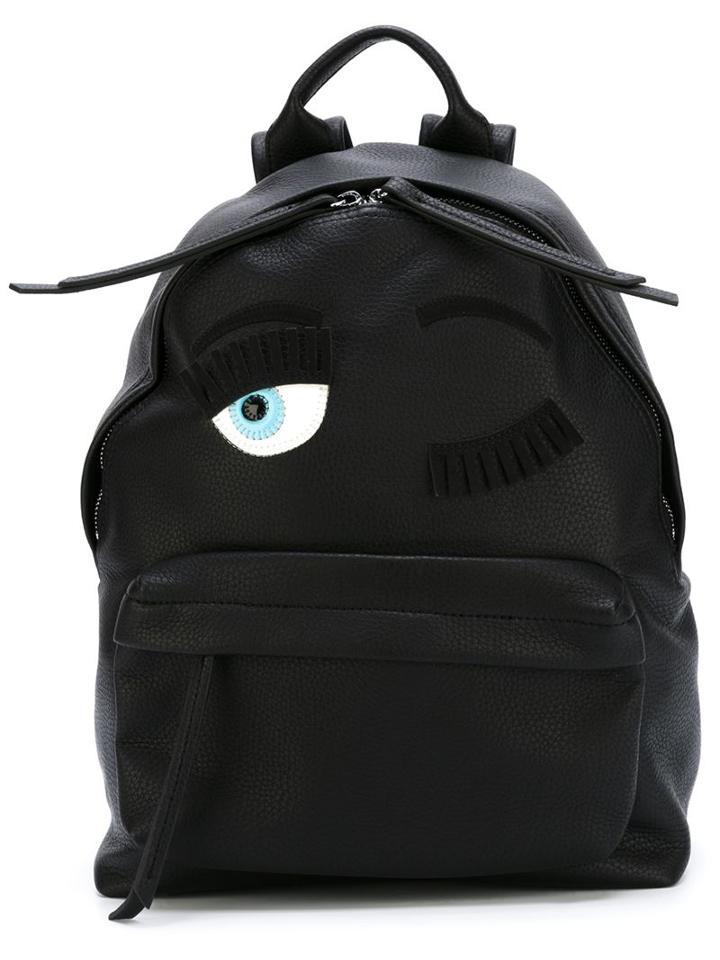 Chiara Ferragni Flirting Backpack, Black, Artificial Leather