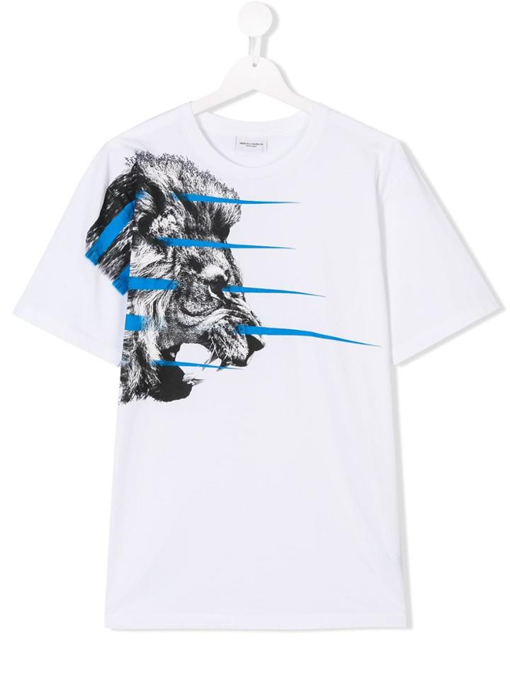 Marcelo Burlon County Of Milan Kids Teen Lion Print T-shirt - White