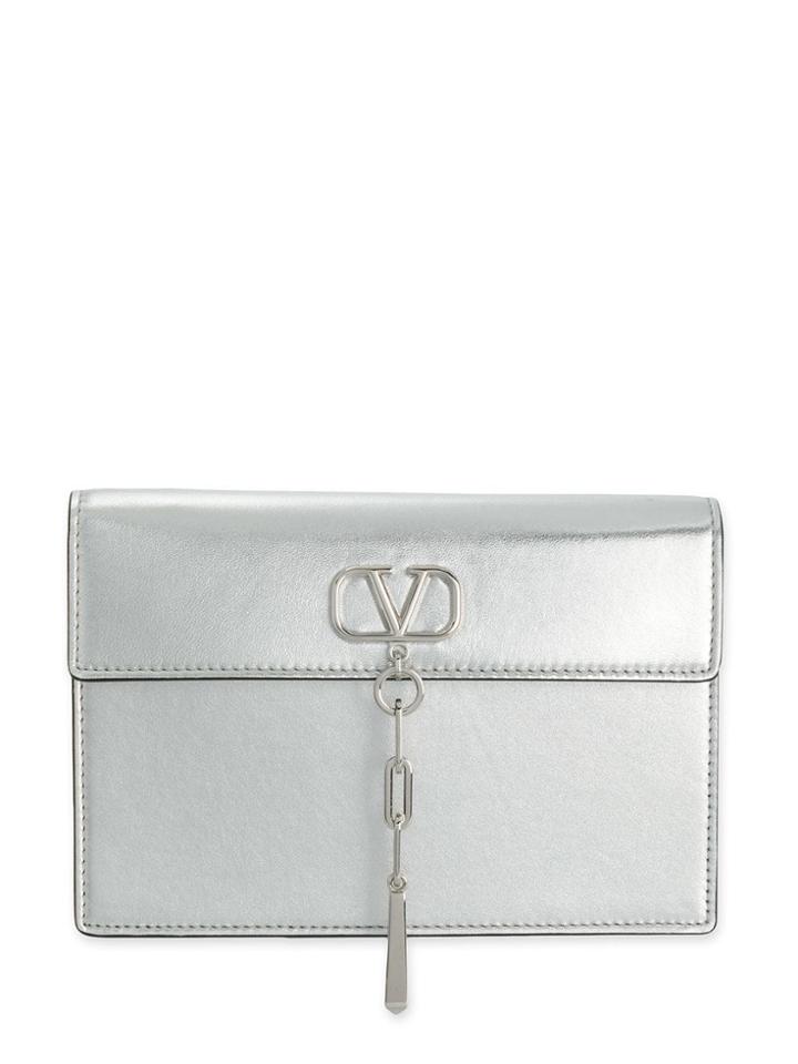 Valentino Garavani V-chain Clutch Bag - Silver
