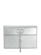 Valentino Garavani V-chain Clutch Bag - Silver
