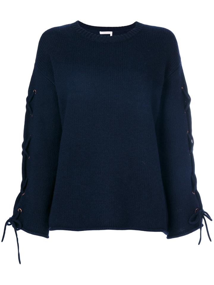 See By Chloé Laced Sleeve Sweater - Blue
