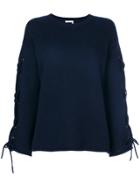 See By Chloé Laced Sleeve Sweater - Blue