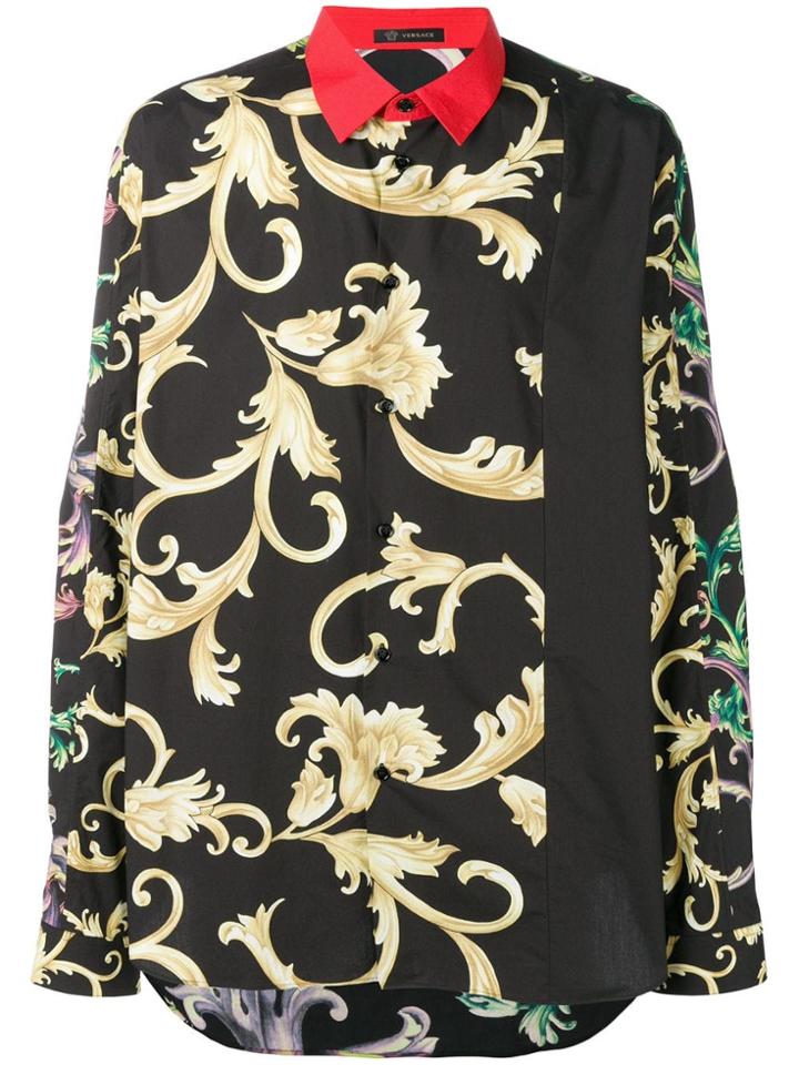 Versace Oversized Printed Shirt - Black