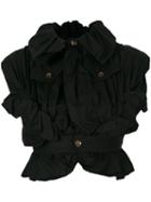 Comme Des Garçons Pre-owned Draped Cropped Jacket - Black