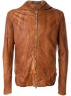 Giorgio Brato Textured Zip Up Hooded Leather Jacket