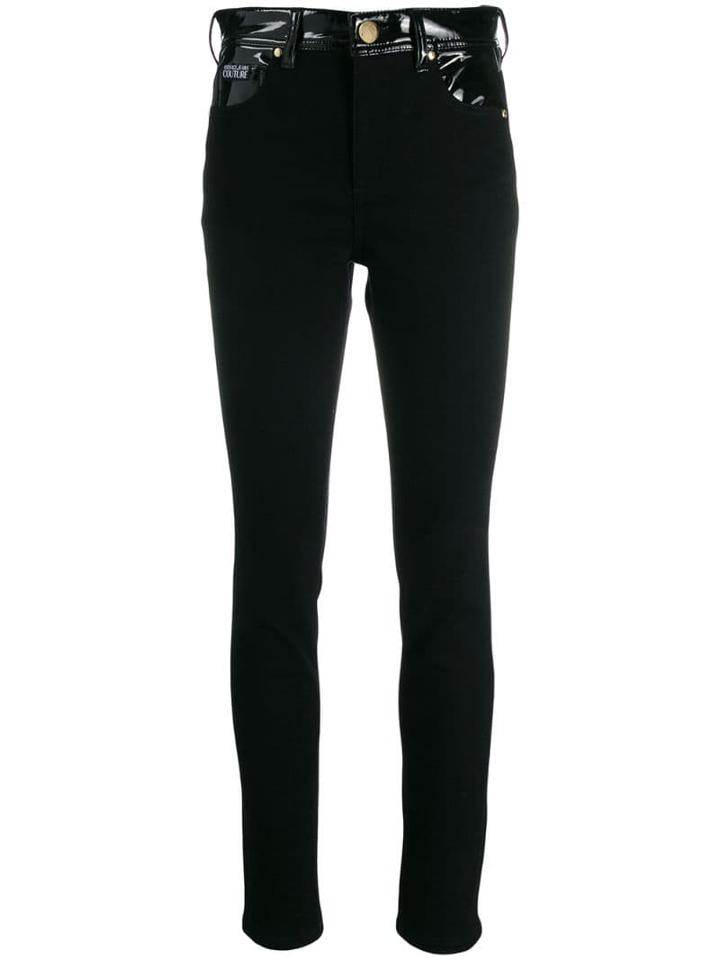 Versace Jeans Couture Contrast Panel Skinny Trousers - Black