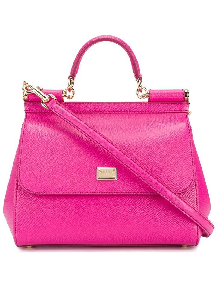 Dolce & Gabbana - Medium Sicily Shoulder Bag - Women - Leather - One Size, Pink/purple, Leather