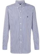Ralph Lauren Logo Striped Fitted Shirt - Blue