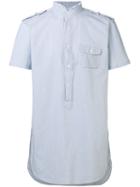 Lardini High Frayed Neck Shirt, Men's, Size: Small, Blue, Cotton