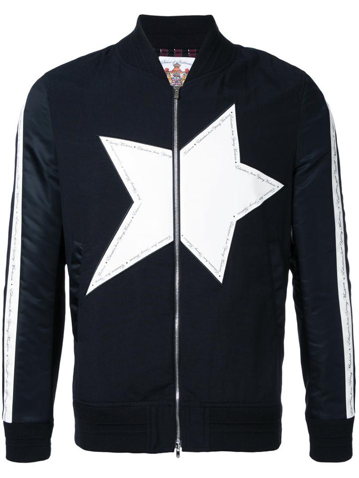 Education From Youngmachines - Stars Bomber Jacket - Men - Nylon - 1, Black, Nylon