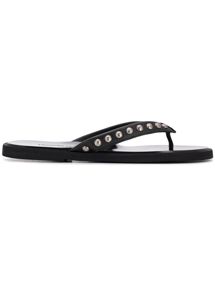 Alexander Mcqueen Studded Flip Flops - Black