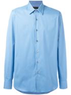 Prada Classic Shirt, Men's, Size: 40, Blue, Cotton/polyamide/spandex/elastane