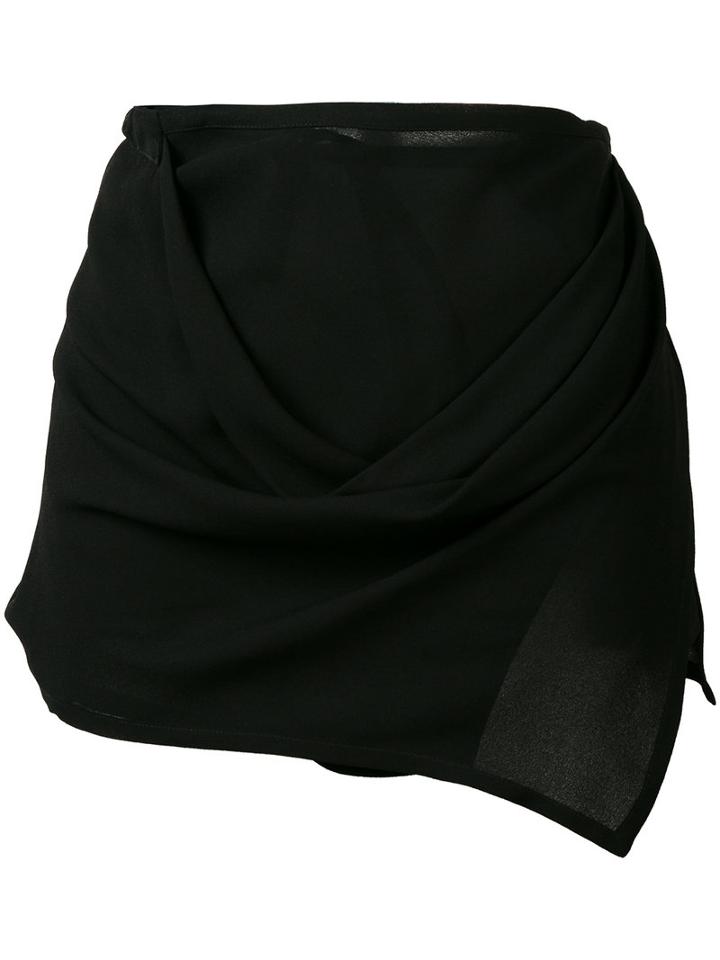 Ann Demeulemeester - Wrapped Skirt - Women - Elastodiene/viscose - 36, Black, Elastodiene/viscose
