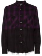 Amiri Check Print Ombre Shirt - Black