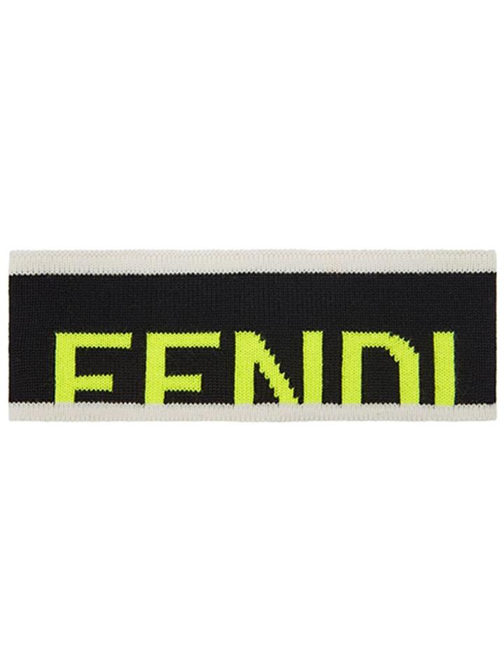 Fendi Cut Effect Logo Headband - Black