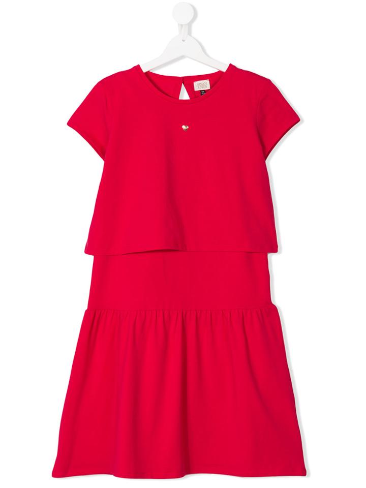 Armani Junior Teen Short Sleeve Dress - Pink & Purple