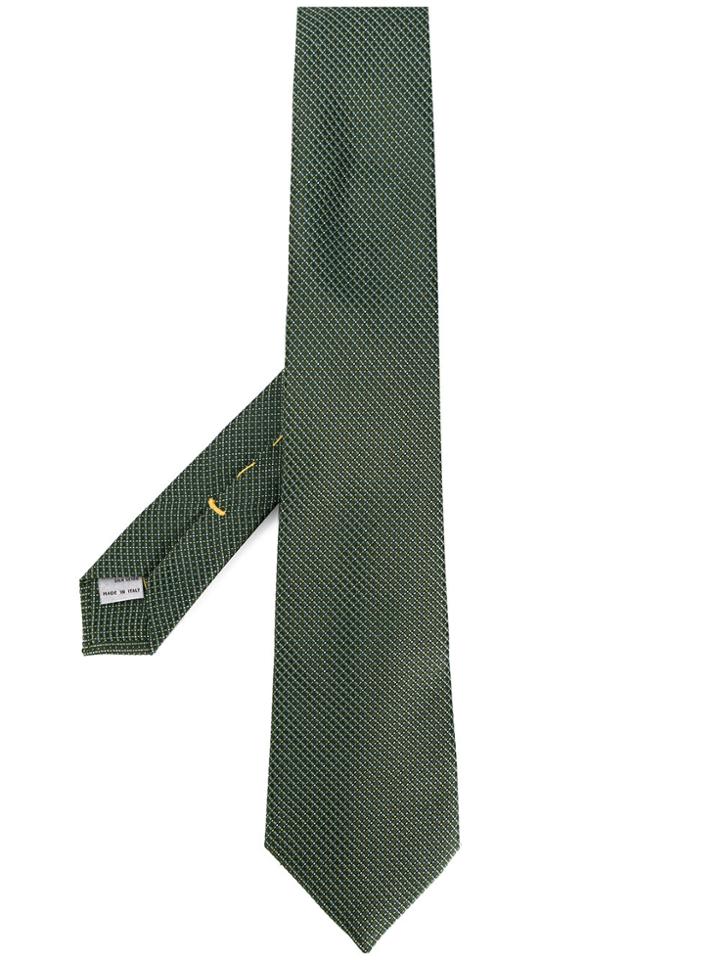 Canali Geometric Pattern Tie - Green