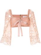 Alice Mccall Embroidered Baudelaire Crop Top - Pink