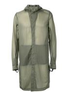 11 By Boris Bidjan Saberi - Sheer Hooded Coat - Men - Polyamide - L, Green, Polyamide