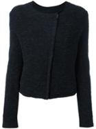 Iro Cropped Collarless Jacket, Women's, Size: 36, Grey, Polyamide/polyester/acrylic/viscose