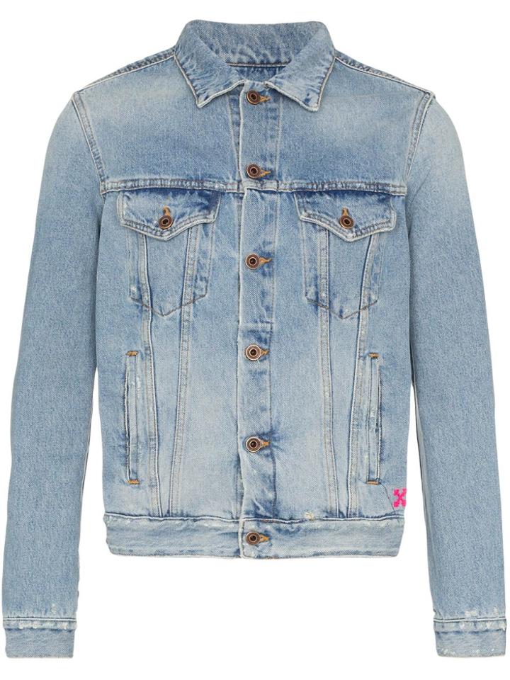 Off-white Spray Paint Denim Jacket - Blue