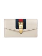 Gucci Sylvie Leather Continental Wallet - White