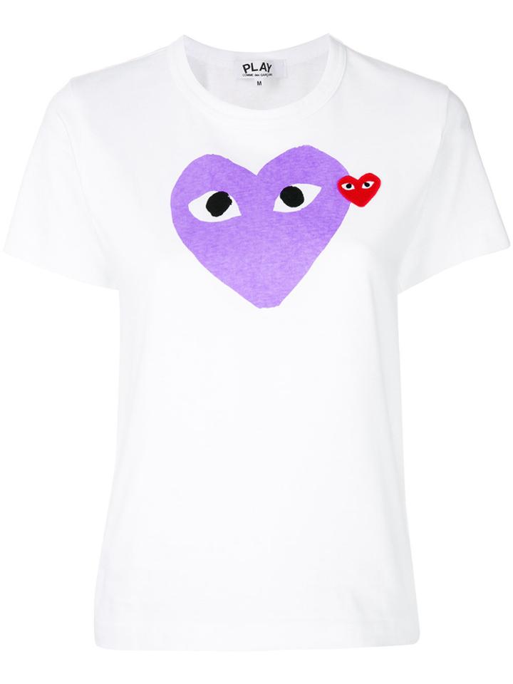 Comme Des Garçons Play Cropped Heart T-shirt - White