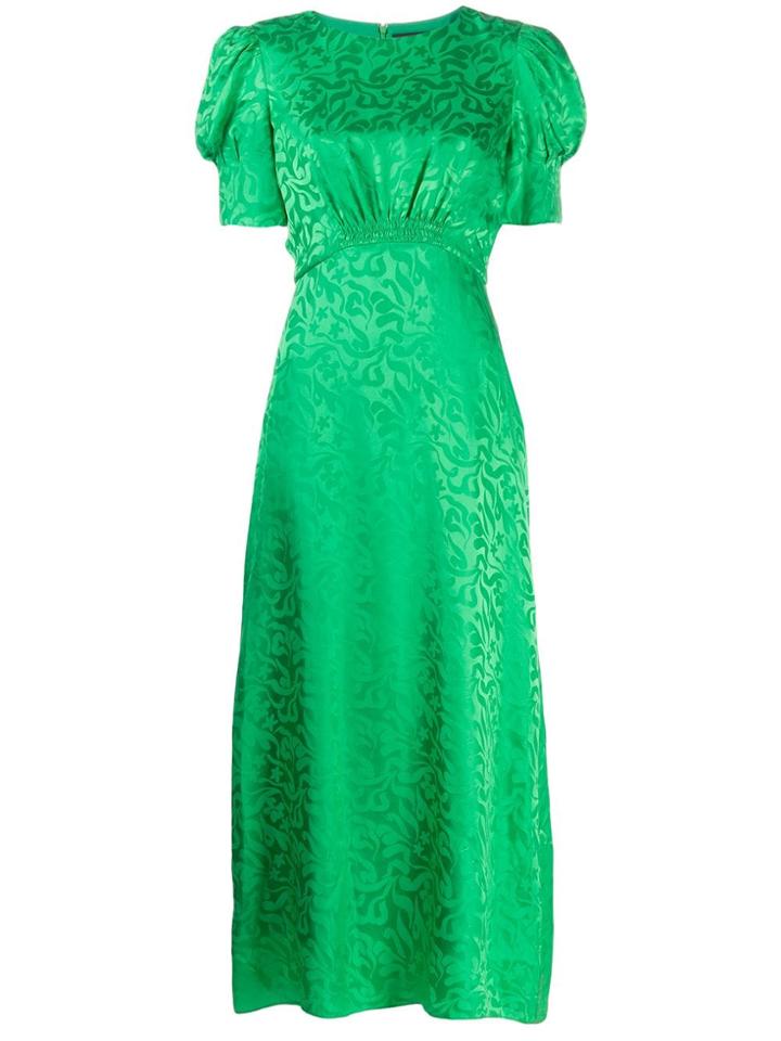 Saloni Floral Print Maxi Dress - Green