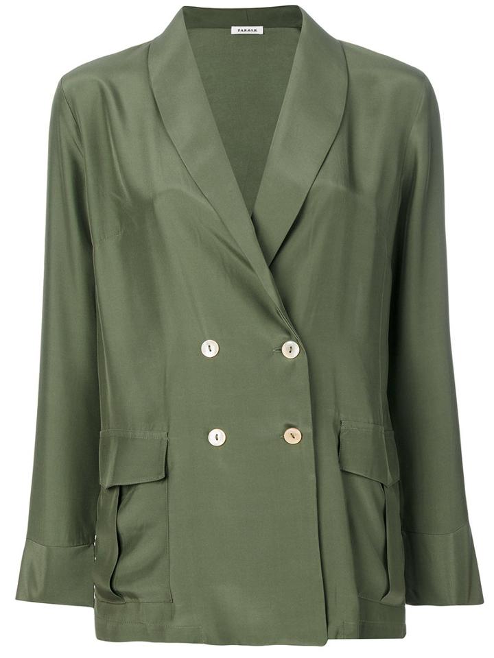P.a.r.o.s.h. - Sibel Blazer - Women - Silk - S, Green, Silk