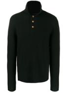 Helmut Lang Button-detail Ribbed Jumper - Black