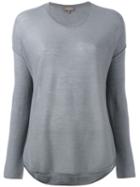 N.peal Super Fine Elbow Patch Jumper, Women's, Size: Small, Grey, Cashmere