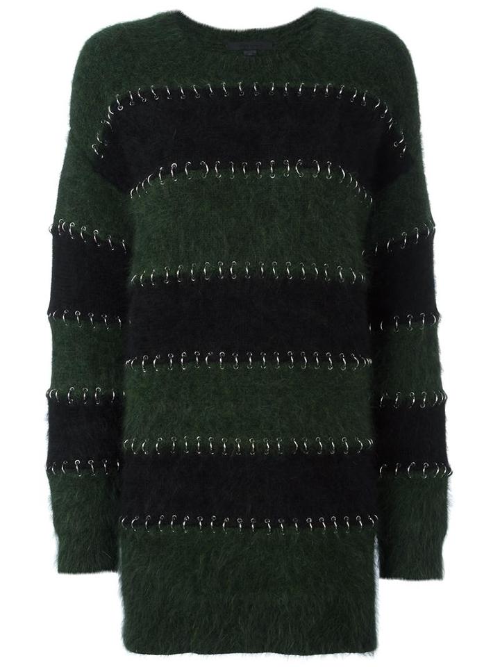 Alexander Wang Ring Pierced Rugby Sweater Dress, Women's, Size: Small, Black, Nylon/angora/wool