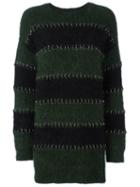 Alexander Wang Ring Pierced Rugby Sweater Dress, Women's, Size: Small, Black, Nylon/angora/wool