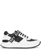 Burberry Logo Detail Leather And Nylon Sneakers - Black