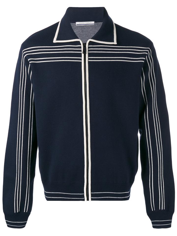 Andrea Pompilio Vangog Cardigan, Men's, Size: 52, Blue, Cotton