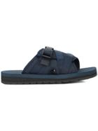 Prada Buckle Open Toe Sandals - Blue