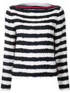 Msgm Striped Bouclé Top, Women's, Size: 42, Black, Cotton/linen/flax/polyamide/viscose