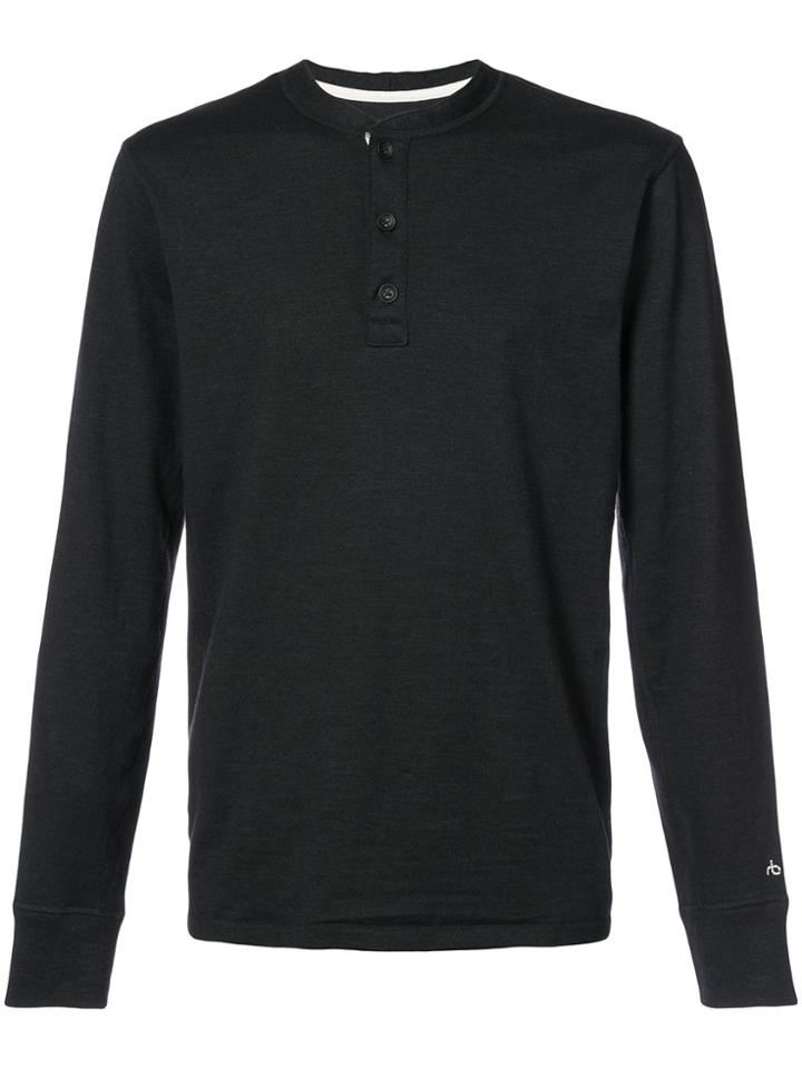 Rag & Bone Buttoned Sweatshirt - Black