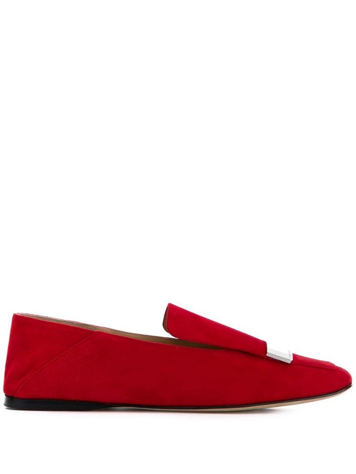 Sergio Rossi Plaque-embellished Loafers - Red