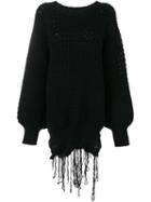 Simone Rocha Oversized Chunky Knit Sweater, Women's, Size: Xs, Black, Wool