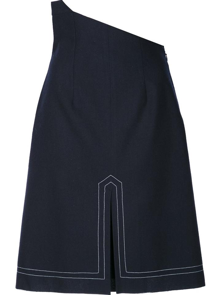 Jacquemus Asymmetric Waist Skirt, Women's, Size: 36, Blue, Polyamide/wool/other Fibers