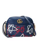 Gucci - Gg Marmont Guccighost Shoulder Bag - Women - Leather/metal/microfibre - One Size, Blue, Leather/metal/microfibre